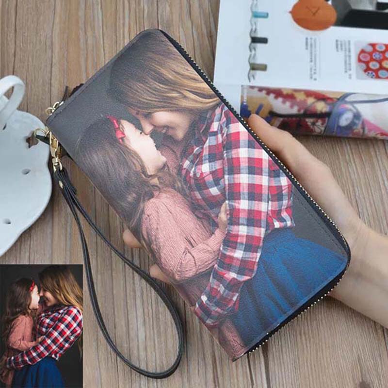 Personalized Photo Genuine Leather Womens Wallet 